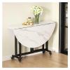 ZzERTE Folding Extendable Dining Table with 6 Wheels, 120 cm/47.2 in view 1