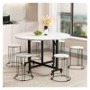 ZzERTE Folding Extendable Dining Table with 6 Wheels, 120 cm/47.2 in view 3