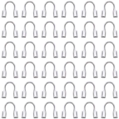 SOFPLATE 1,200 Silver-Colored Brass Wire Guards for Jewelry Making