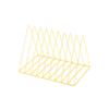 Triangular Metal File and Magazine Holder with 10 Compartments, Gold view 1