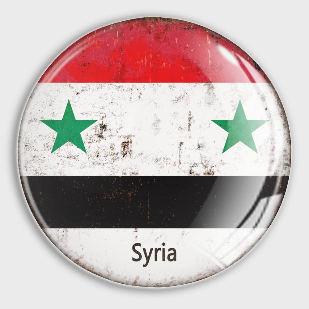 Evans1nism Glass Magnets with “It's in My DNA Syrian Flag” Design