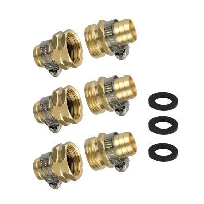 3-Set 3/4-Inch Water Hose Repair Kit with Male and Female Garden Connectors