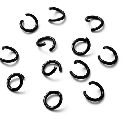 100-Piece Open Metal Rings for DIY Jewelry, Black, 10 mm