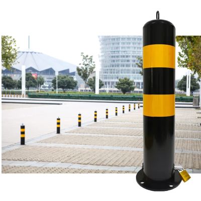 DLAZUM Parking Delineator Posts, Removable Ground-Mounted Steel Bollards, 3-Pack, 75 cm/29.5 in