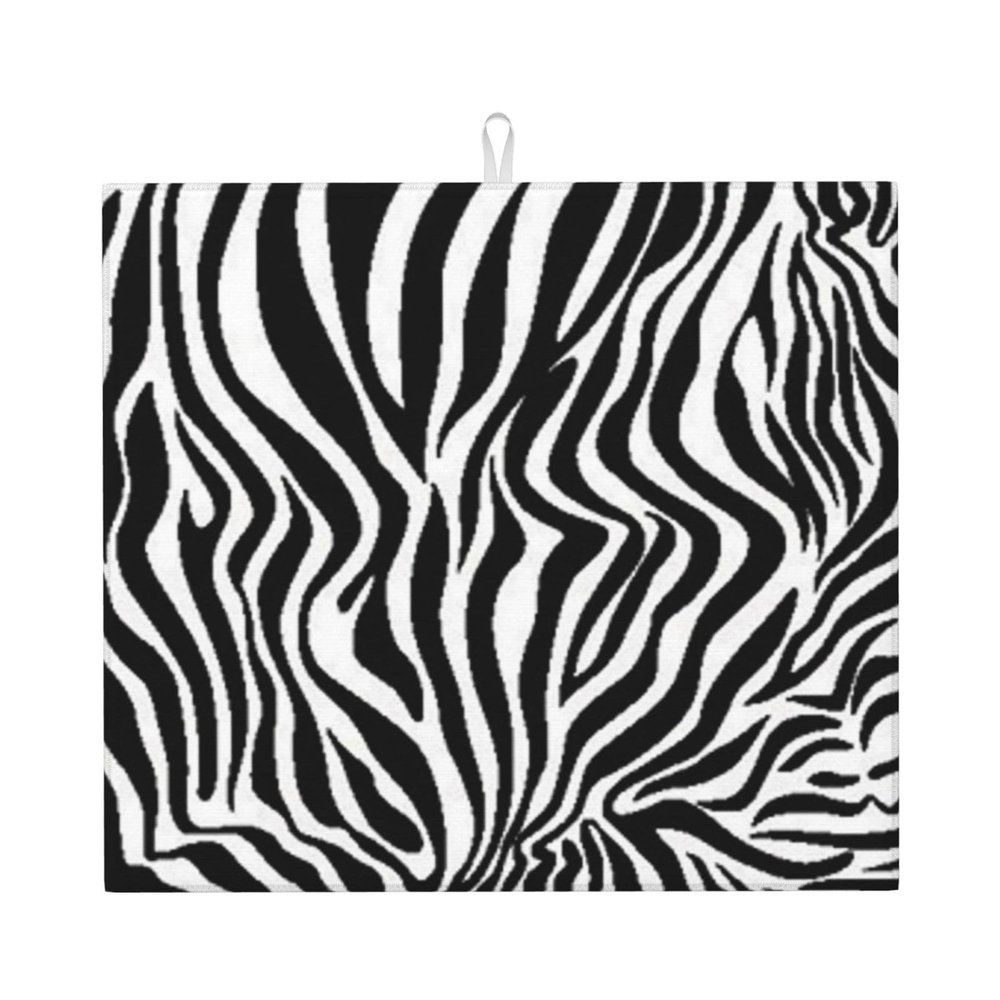 TINAIWAN Zebra Pattern Dish Drying Mat, 41 x 46 cm