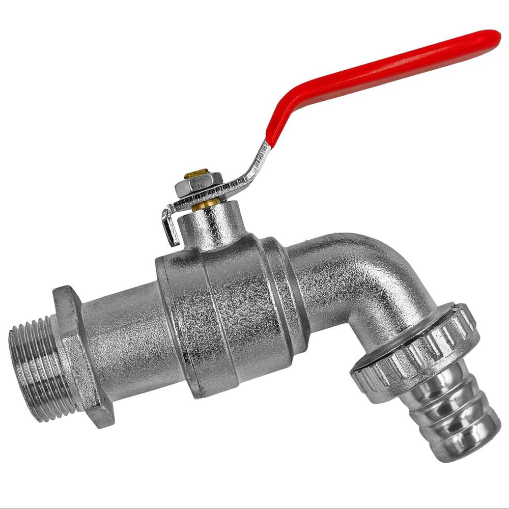 Full-Bore Outlet Tap, 3/4" Male Thread, 20 mm Hose Barb
