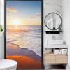 Privacy Window Film with Ocean and Beach Pattern, Heat Control, UV-Blocking, Static-Cling, Matte, Decorative, 60 x 120 cm view 2