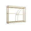 Slim Wall-Mounted Wine Rack with Wine Glass Holder, Gold view 1