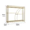 Slim Wall-Mounted Wine Rack with Wine Glass Holder, Gold view 3