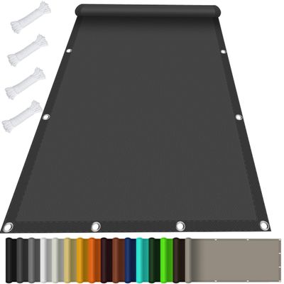 Rectangular Sun Shade Sail 3.6 x 5.2 m, Waterproof, 98% UV Protection, Dark Gray