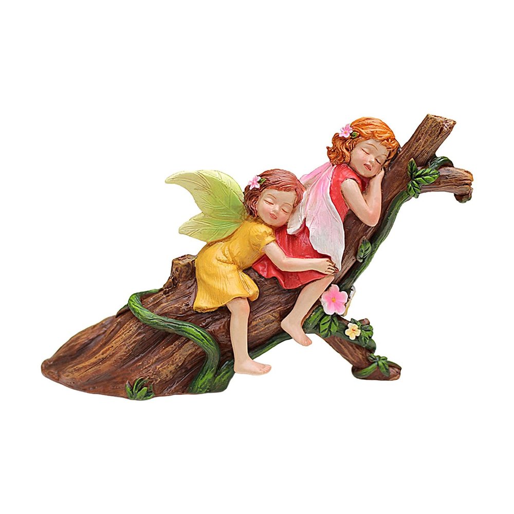 Sleeping Fairy Statue, Flower Fairy Resin Figurine