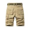 Men's Cotton Denim Stretch Cargo Jogger Shorts with Pockets view 1