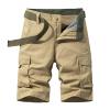 Men's Cotton Denim Stretch Cargo Jogger Shorts with Pockets view 2