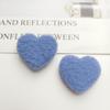 Wambere 20-Piece 4.5 x 4 cm Plush Heart-Shaped Sew-On Patches, Blue view 2