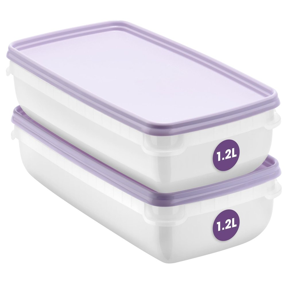 SmartStore Food Storage Containers with Lids, 1.2 L, 2-Pack
