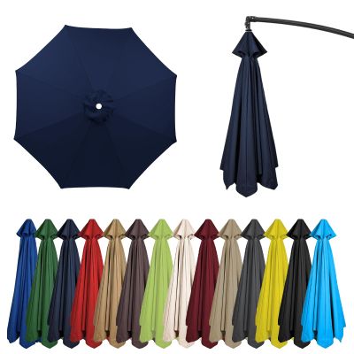 Replacement Umbrella Canopy, 2.7 m, 8 Ribs, Navy Blue, UV 50+