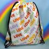MIJOMA Colorful Drawstring Gym Bag for Kids, 13.4 x 12.2 in, Love view 4