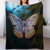 Butterfly Flannel Blanket, Soft Fleece Throw for Sofa, Couch, Bed and Home, 100 x 130 cm view 1
