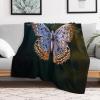 Butterfly Flannel Blanket, Soft Fleece Throw for Sofa, Couch, Bed and Home, 100 x 130 cm view 2
