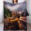 PAZZK Snail Plush Blanket, Soft and Fuzzy Flannel Throw for Sofa, Couch, or Bed, 130 x 180 cm view 1