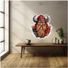 Samunshi Cartoon Viking Wall Art Wolf Asgard Wall Decal, Odin Thor Runes, 55 x 70 cm view 2