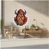 Samunshi Cartoon Viking Wall Art Wolf Asgard Wall Decal, Odin Thor Runes, 55 x 70 cm view 3