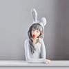 Modern White Resin Girl's Head Figurine view 2