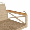 vidaXL Hanging Bench Beige 109x62x40 cm Poly Rattan view 4