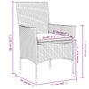 vidaXL 3-Piece Outdoor Dining Set with Cushions Black Poly Rattan and Acacia view 4