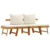 vidaXL 2-in-1 Garden Bench with Cushion, Solid Acacia Wood view 1
