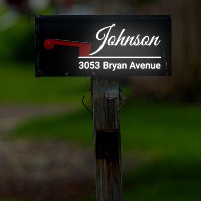 Personalized Reflective Mailbox Address Sticker, Custom Reflector, Vinyl Decal, Two-Sided, Standard/Font 18