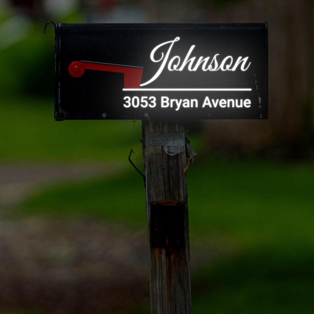 Personalized Reflective Mailbox Address Sticker, Custom Reflector, Vinyl Decal, Two-Sided, Standard/Font 18