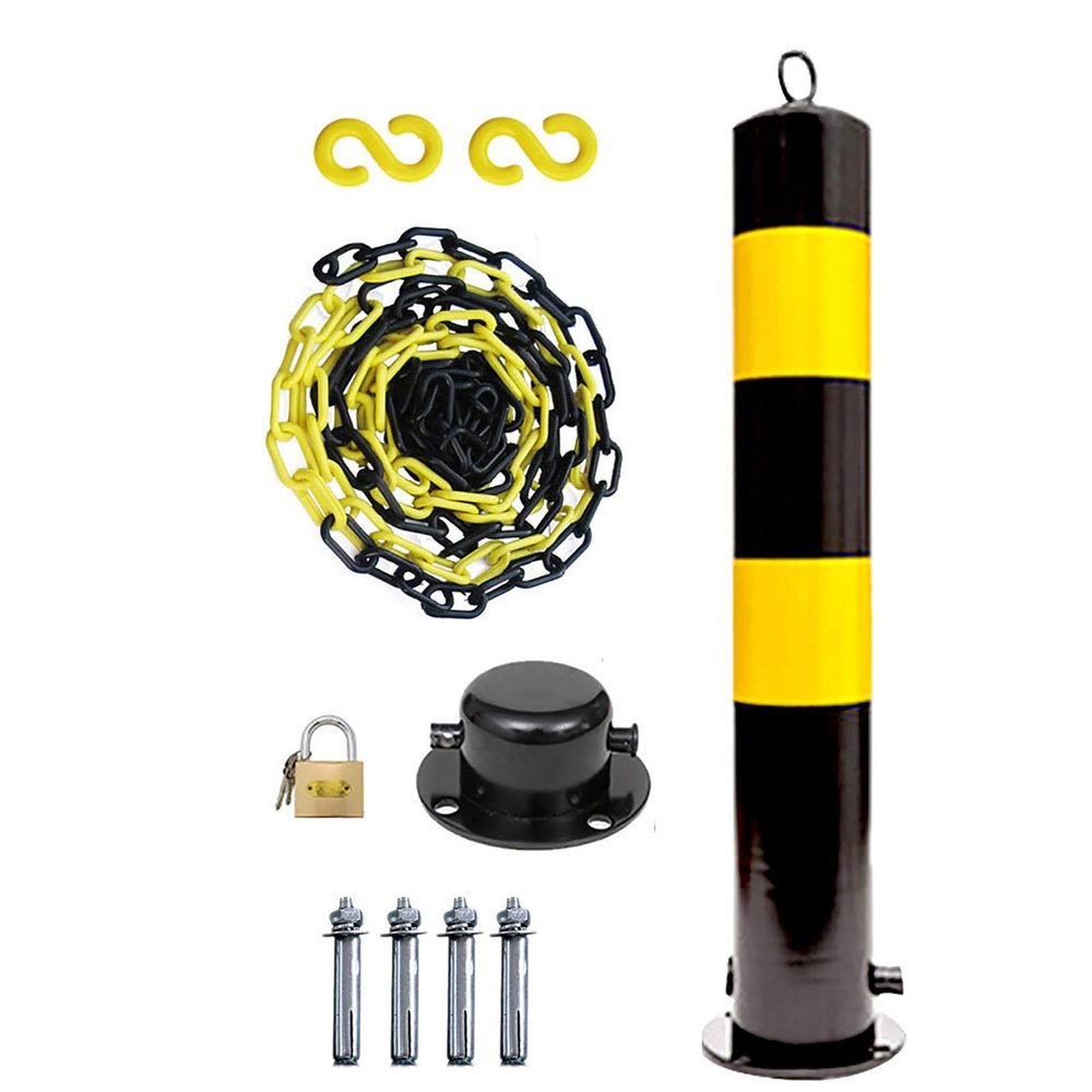 Parking Bollard and 5 m Plastic Barrier Chain Set