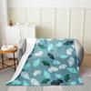 Soft Ginkgo Biloba 3D Flannel Fleece Blanket, Blue, 100 x 135 cm view 2