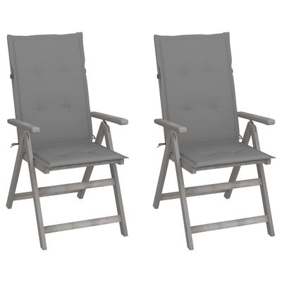FUDUGEHMIOFWFJJ Adjustable Folding Garden Chairs, 2-Piece Set with Cushions