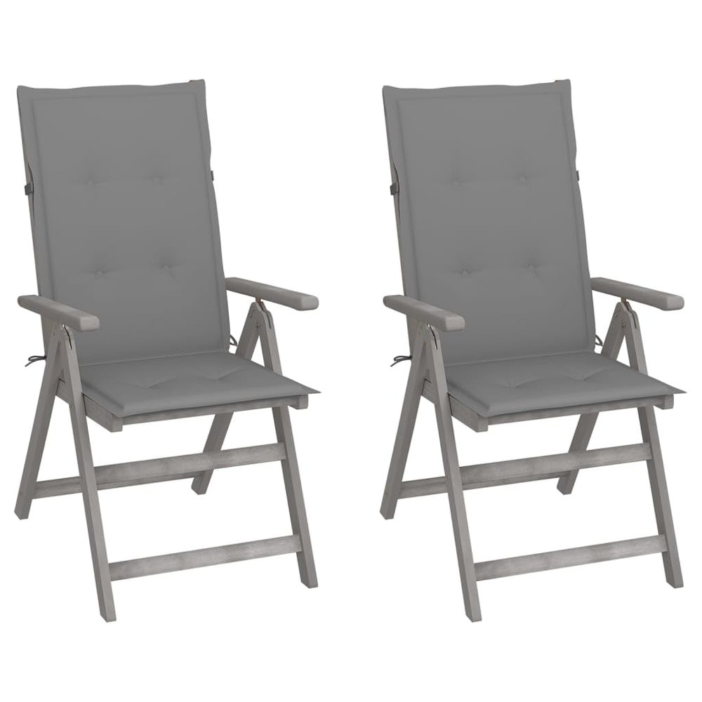 FUDUGEHMIOFWFJJ Adjustable Folding Garden Chairs, 2-Piece Set with Cushions