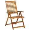 6 Foldable Solid Acacia Wood Garden Chairs with Cushions view 2