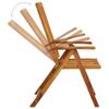 6 Foldable Solid Acacia Wood Garden Chairs with Cushions view 4