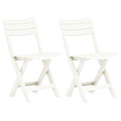 FUDUGEHMIOFWFJJ Stackable Garden Chairs, 2-Piece Set, White Plastic