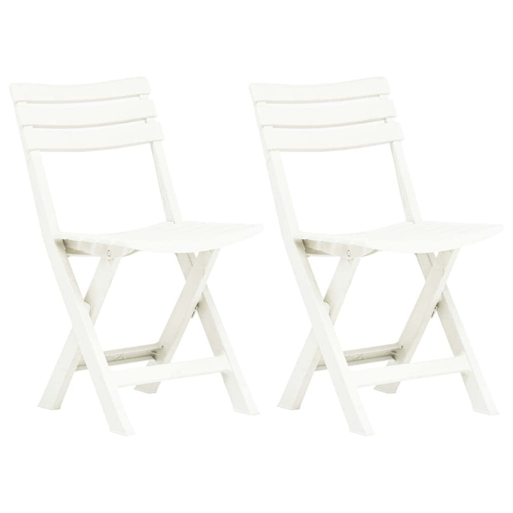 FUDUGEHMIOFWFJJ Stackable Garden Chairs, 2-Piece Set, White Plastic