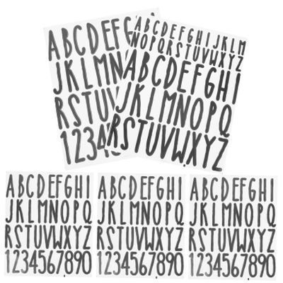 Artibetter Self-Adhesive Black PVC Mailbox Number Stickers, 5 Sheets, Water- and Weather-Resistant