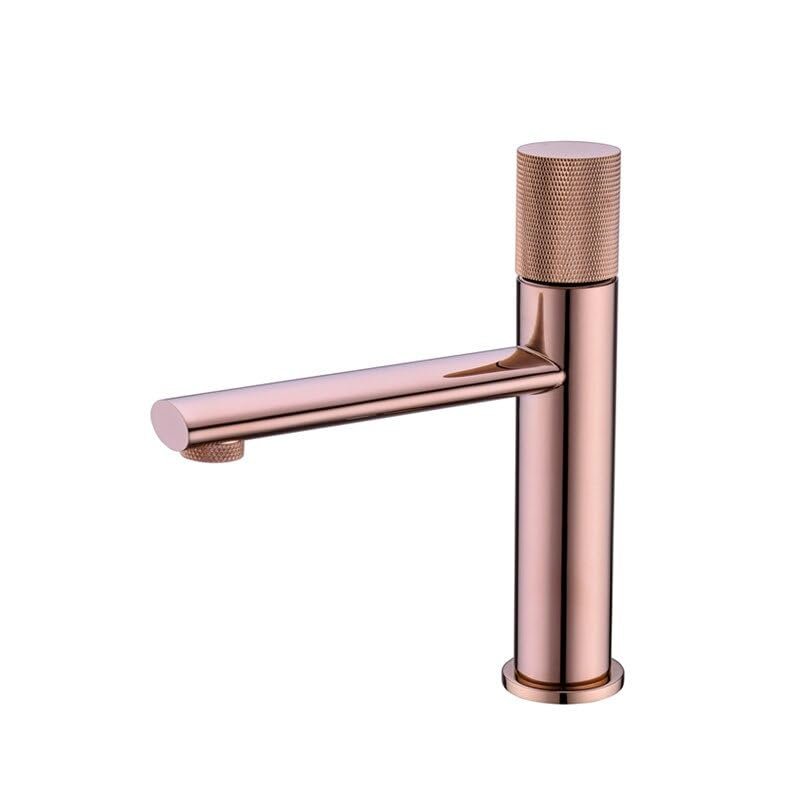 Rose Gold Bathroom Basin Faucet, Waterfall, Single-Hole Hot and Cold Mixer Tap