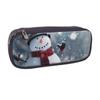 JCVOTREL Christmas Snowman PU Leather Pencil Case view 1