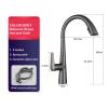RFXOGTYFZ Chrome 60 cm Pull-Out Kitchen Faucet for Hot and Cold Water, Sink/Basin, Swivel, Retractable, Black, White, Gray (Color: Gold) view 4