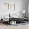 vidaXL Bed Frame with Headboard and Footboard Metal Black 200 x 200 cm view 2