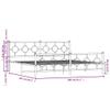 vidaXL Bed Frame with Headboard and Footboard Metal Black 200 x 200 cm view 3