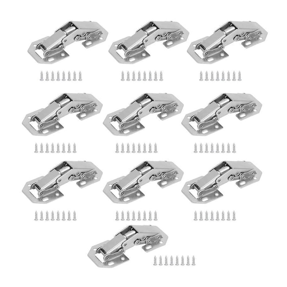 10-Piece No-Drill Cabinet Hinges, Soft-Close