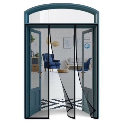 Magnetic Screen Door for Double Balcony Doors, 275 x 190 cm, Black