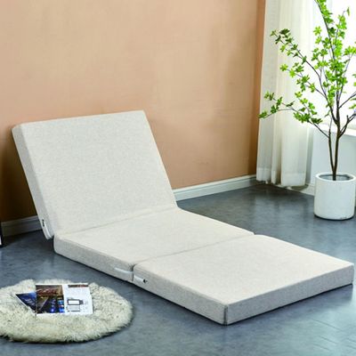 Foldable Sleeping Mat, Foldable Floor Mattress with Washable Cover, Portable Guest Mattress for Travel, Camping, Living Room, Bedroom, Sofa, Chair and Bed-in-a-Box, 200 x 80 x 5 cm, Gray