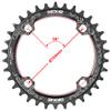 104 BCD Round Narrow-Wide MTB Chainring, 32T, Black view 3